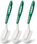 LIBMAN Kitchen Scrub Brush with Long Handle - 3 Pk Kitchen Brush for Dishes - Dish Scrubber Cleaning Brushes for Sinks, Bottles, Pots, Pans, Vegetables - All Purpose