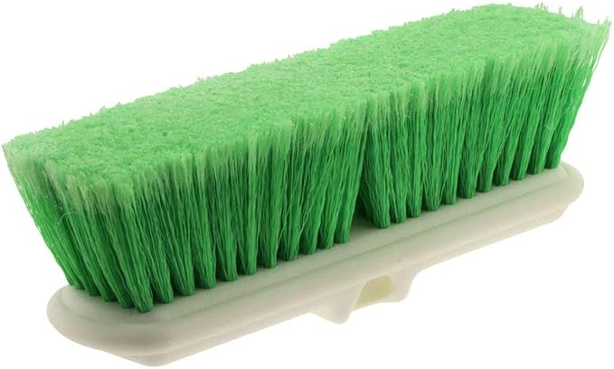 HI-TECH Industries 10" Bi-Level Flagged Super Soft Brush – Gentle Nylon Bristles – Crimped for Extra Cleaning Power – Threaded Handle Hole – Ideal for Trucks, SUVs, Boats, & Large Vehicles