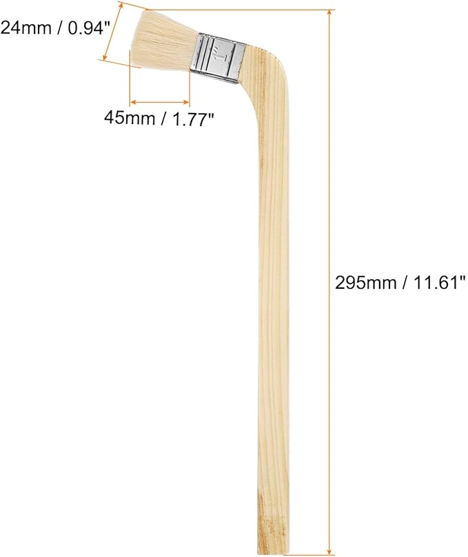 HARFINGTON Paint Brush 2Pcs 1" Brush Width Soft Wool Variety Angled Bend Brushes Radiator Paint Brush for Painting Furniture Walls Treatment, Light Brown