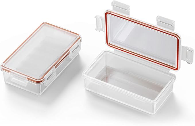 Fielect 2 x 18650 Battery Storage Case Holder Organizer Box Transparent 2Pcs