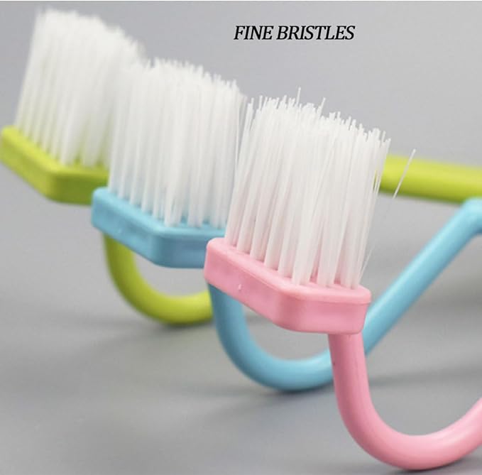 3 Pcs Plastic Curved Small Toilet Brushes Bathroom Plastic Cleaning Brushes Suitable for Cleaning Toilet Edges, Inner Rim and Corner Crevices.