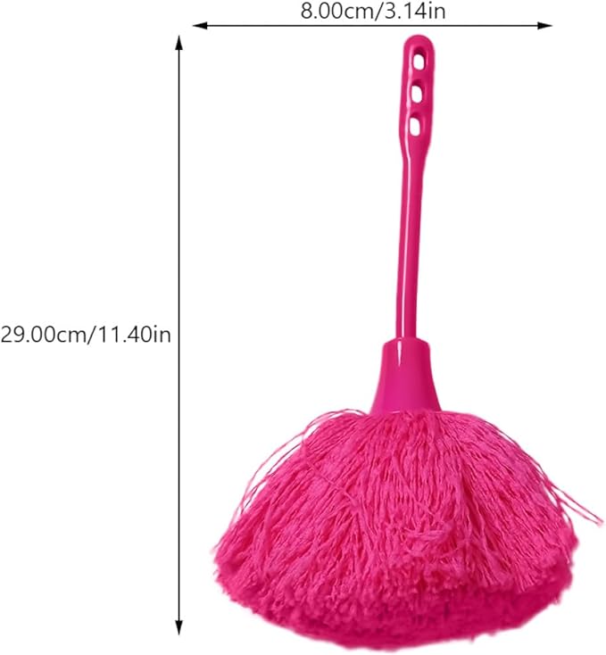 2pcs Pink Static Electricity Fiber Dusters with Handle, Non-extendable Handheld Dust Cleaner for Home and Car, Electrostatic Cleaning Tool for Furniture and Surfaces