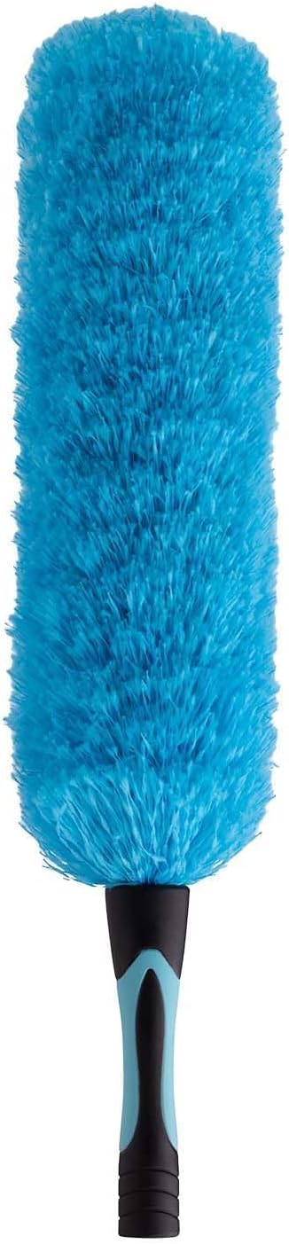 16 Foot High Reach Ceiling Fan Duster with 4.5-8ft Heavy Duty Extension Pole, Microfiber Feather, Cobweb Duster, Window Squeegee Kit Cleaner, Cleaning Gloves
