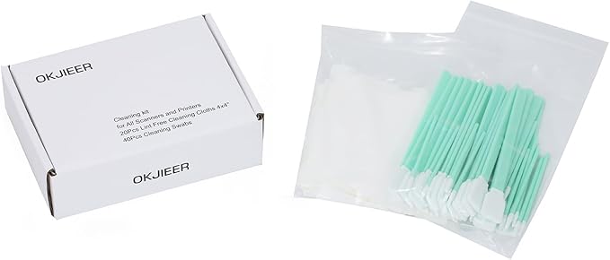Cleaning kit for Scanners Printers with 4x4inch Lint Free Cleaning Cloths ＆ Cleanroom Polyester Cleaning Swabs