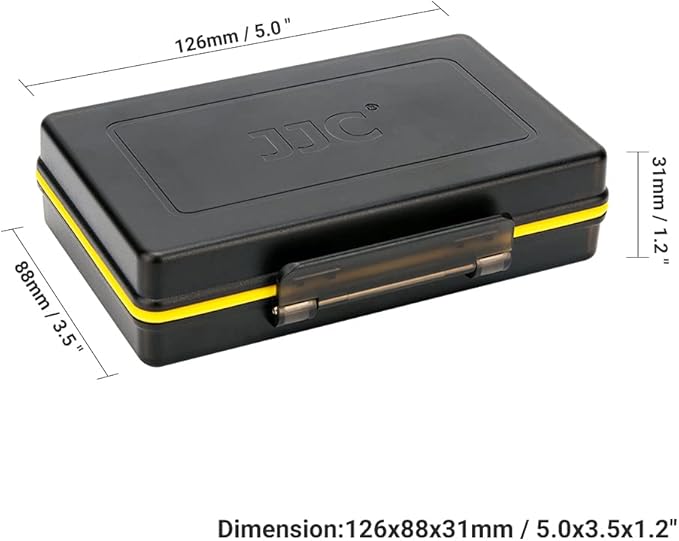 JJC Compact AAA Triple A Battery Storage Case Holder Organizer, Hard Plastic Battery Box for 16pcs AAA Triple A Batteries, Water-Resistant and Easy to Carry