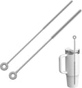 2Pcs Silicone Straw Cleaner Brush, Dual-Size Brushes (6mm Slim & 9mm Wide), Clean for Reusable Straws, Cups and Tumblers, Durable & Eco-Friendly, Gray