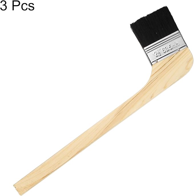 HARFINGTON Paint Brush 3Pcs 2.5" Brush Width Reusable Variety Angled Bend Brushes Radiator Paint for All Latex Oil Painting Furniture Walls Treatment, Black