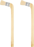 HARFINGTON Paint Brush 2Pcs 1" Brush Width Soft Wool Variety Angled Bend Brushes Radiator Paint Brush for Painting Furniture Walls Treatment, Light Brown