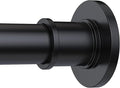 BRIOFOX Industrial Shower Curtain Rod - Rustproof Non-Slip 27-43 Inch Stainless Steel Tension Curtain Rod for Window or Bathroom, Matte Black