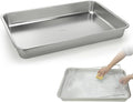 LANMU Stainless Steel Oven Rack Cleaning Tray, Large Capacity Soaking Tray for Grill Grates, BBQ Rack, Reusable & Leak-proof Oven Shelf Cleaning Tool