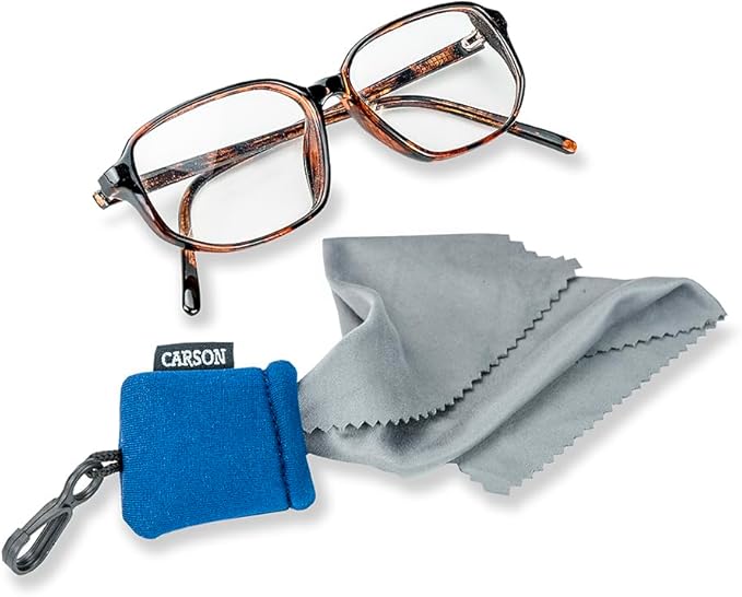 Carson Stuff-It Microfiber Lens Cloth Cleaning System for Eyeglasses, Smartphones, Tablets, Optics, Lenses, Cameras and More