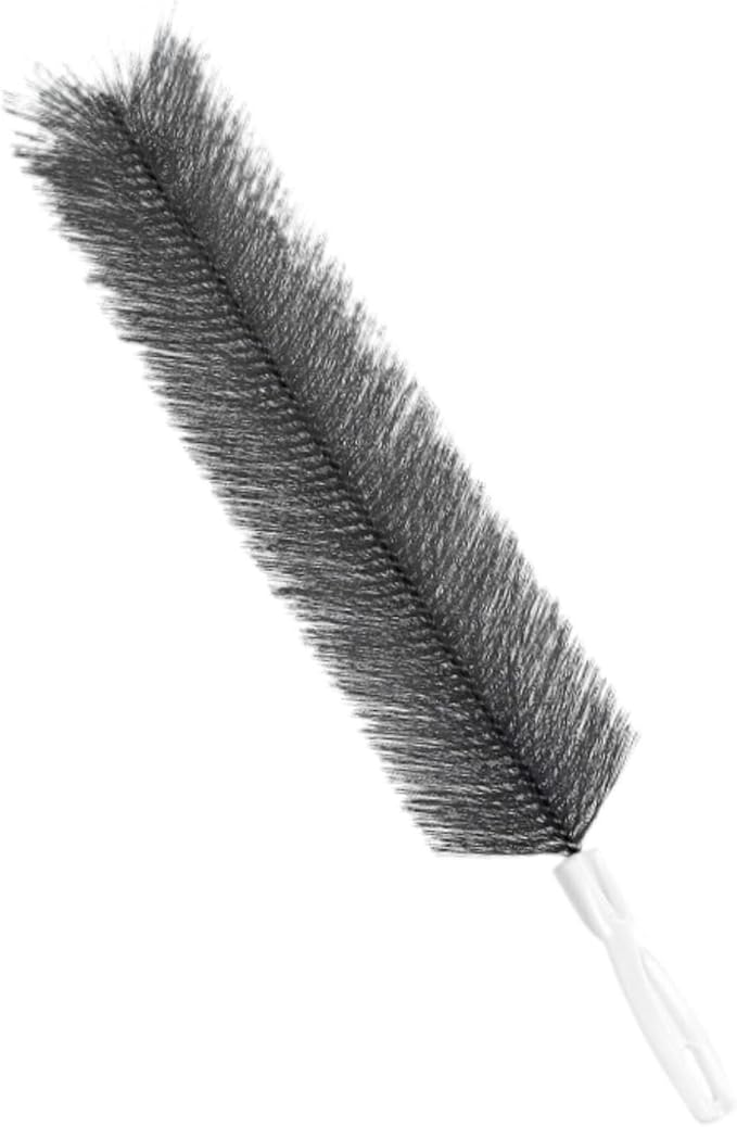 Fenteer Fan Cleaning Brush Bendable Sturdy Portable Cobweb Duster Reusable Dust Remover Fan Duster for Curtain Box Car Vents Shutters, Gray