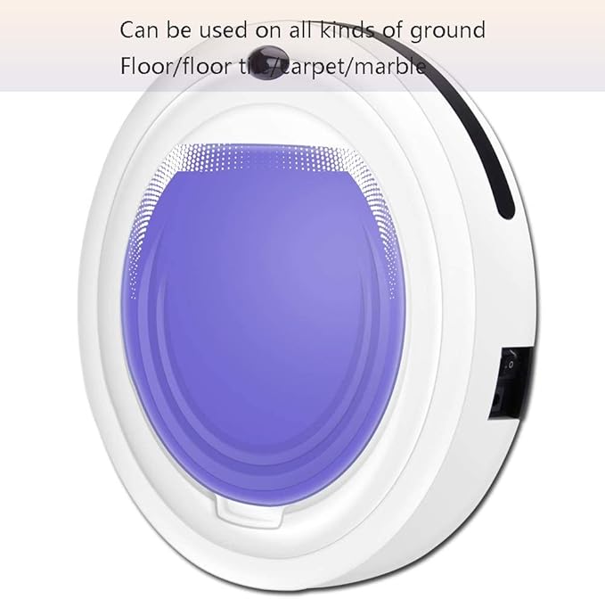 Mini Super-Thin Robot Vacuum Cleaner, Intelligent Sweeping Robotic Charging Vacuuming for Hard Floor Tile Medium-Pile Carpets-Purple (Color : Red) (Blue)