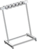 2. Removable Metal Broom Rack with Hooks Corrosion-Resistant Mop for Small Spaces Home Garage Storage Cleaning Tool Rack