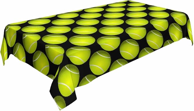Tennis Table Cloth 52x70 Sport Leisure Recreation Yellow Green Rectangular Tablecloth Polyester Washable Table Cover for Dining Kitchen Banquet Picnic Decorative