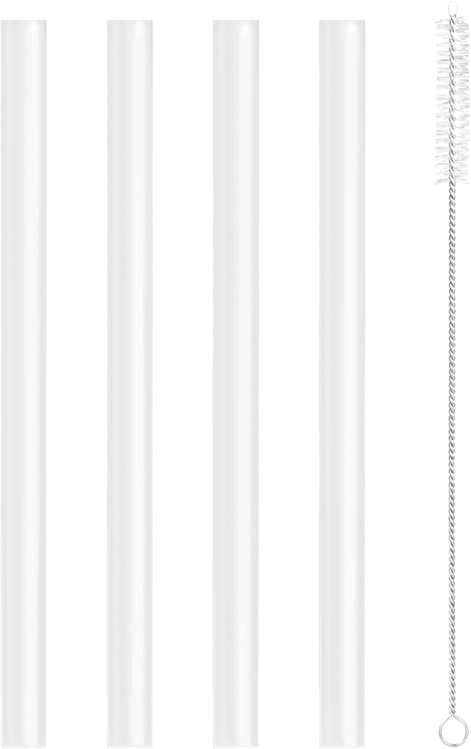 CampTek Straws Replacement Compatible with CamelBak eddy+ Water Bottle, 4 BPA-FREE Straws and 1 Straw Cleaning Brush（25oz/32oz）
