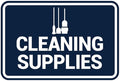 Signs ByLITA Classic Framed Cleaning Supplies Sign (Navy Blue/White) - Large