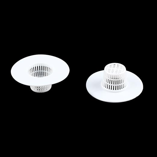 uxcell Bathroom Plastic Drain Hair Stopper Strainers Sink Drainer Screen Net White 4pcs