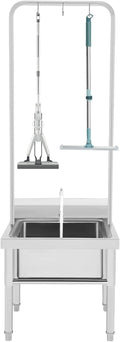Stainless Steel Floor Mop Sink, Mop sink with Cleaning Tool Rack & Faucet & Drainage, for Laundry Room,Kitchen, Restaurant