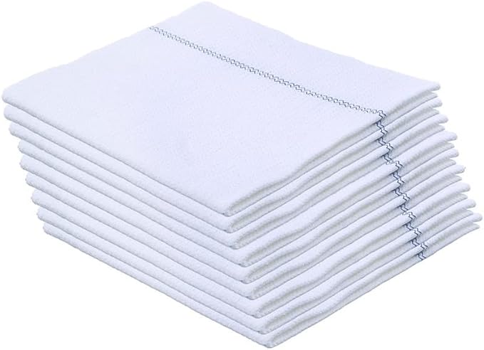 Superio Squeegee Mopping Towel Floor Cloth White Cloth for Cuban Style Mop, Israeli Sponga, Kitchen, Bathroom Cleaning, Tile, Stone, Wood, Floor Washing, Drying Towel -18"x24", 9 Pack