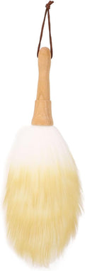 Duster, Cleaning Lambswool Duster, Cleaning Brush Duster, Multifunctional Wooden Handle Lambswool Duster for Blinds Table Piano (Short Handle)