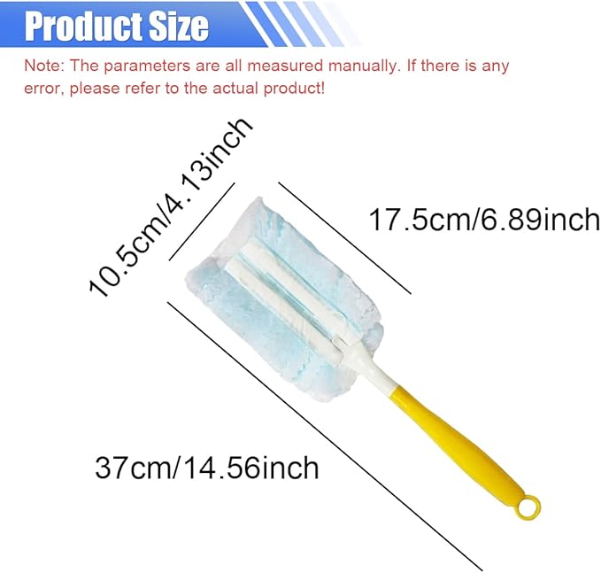 YoRise Duster Refills, Microfiber Cleaning Tools with 1 Handle, Heavy Duty Electrostatic Duster Replacement Head, Disposable Cleaning Supplies for Car, Kitchen, Bedroom, Furniture, Blinds (10PCS)