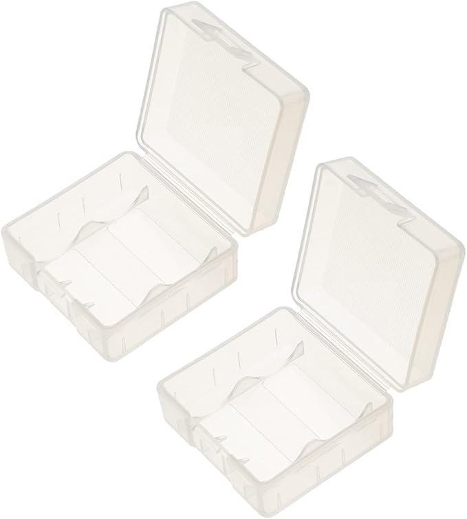 Heyiarbeit 2Pcs 18350 Battery Case Battery Storage Box Organizer Battery Storage Case Holder for 18350, Transparent