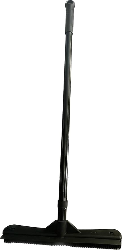 Pet Hair Remover Carpet Rake - Rubber Broom for Pet Hair Removal Tool with Squeegee & Telescoping Handle