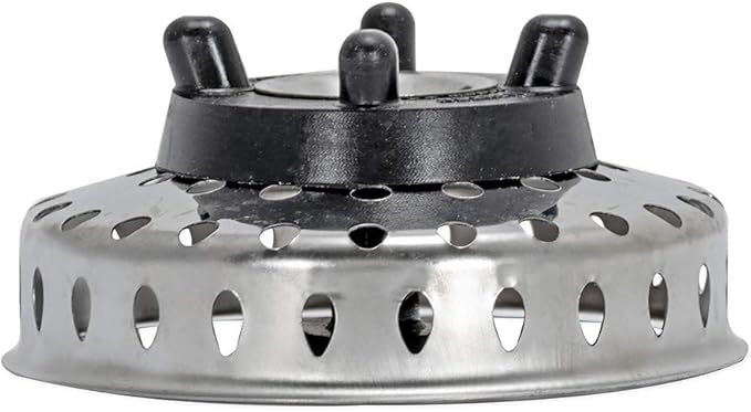 EZ-FLO Replacement Basket, Rubber Pronged Bottom, Stainless Steel, Fits 3-1/2 in Drains and Sterling Sinks, EZ-30057