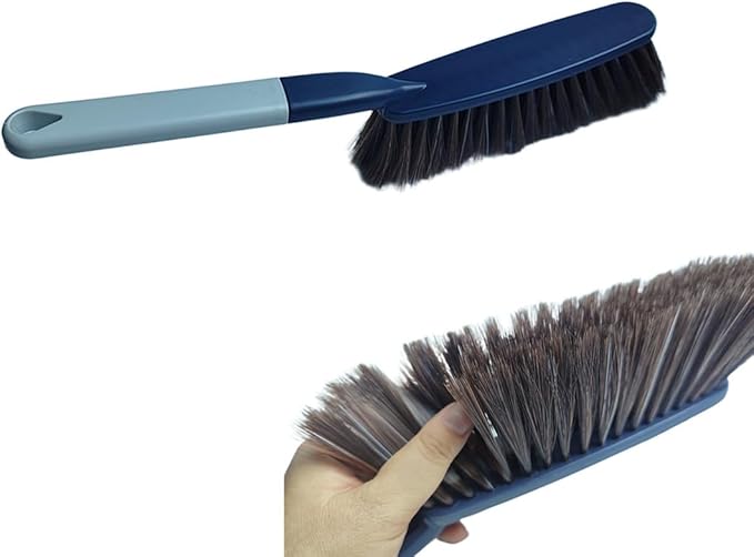 Soft Bristle Bed Sheets Sweeping Cleaning Brush with Long Hand, 15" Plastic Hand Broom Counter Duster for Crumb Debris Desk Quilt Sofa Furniture Car Clothes Hair Remover (3 Pack)