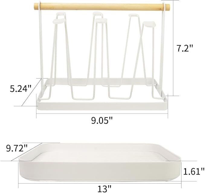 Countertop Drying Rack for Insulated Water Bottles, Glasses, Sports Bottles, Baby Bottles, and More - Drainage Tray for Easy Cleaning and Drying - Practical and Stylish