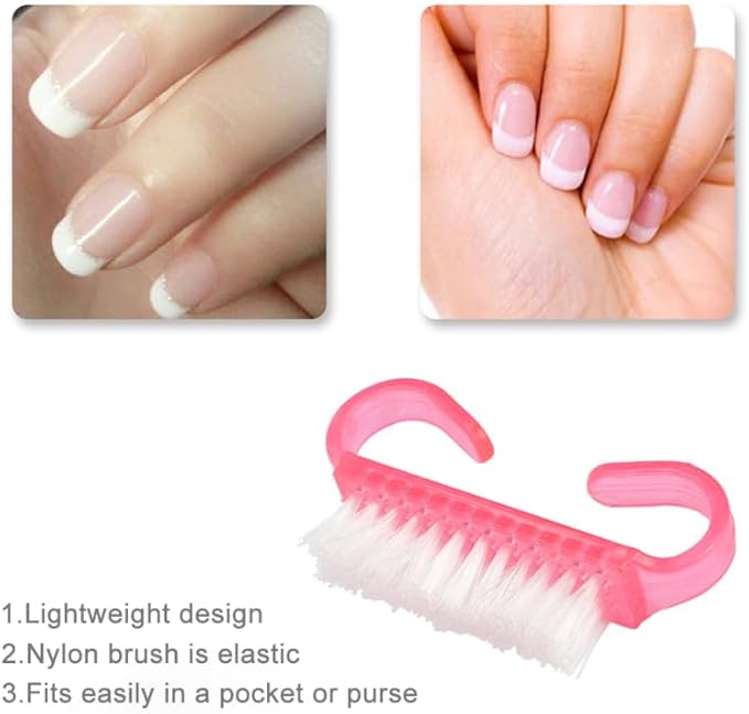 Nail Cleaning Brush, 12pcs Hand Grip Plastic Scrubbing Brush with Soft Bristles Fingernail Cleaning Manicure Supplies for Hands Feet Nails