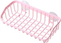 Pink Multifunctional Drain Rack,Hanging Storage Rack Drain Rack Sink Shelf Suction Cup Dishwashing Soap Sponge Holder for Kitchen Accessories Racks and Holders