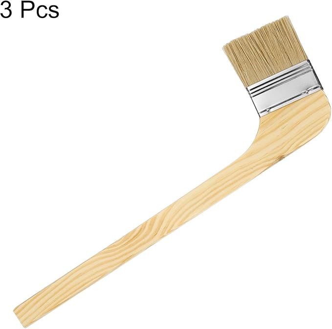 HARFINGTON Paint Brush 3Pcs 2.5" Brush Width Reusable Variety Angled Bend Brushes Radiator Paint for All Latex Oil Painting Furniture Walls Treatment, Brown