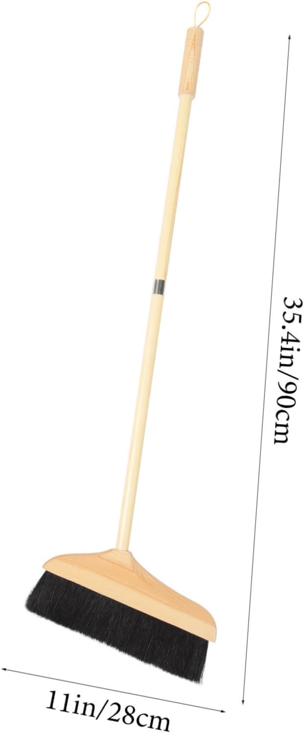 minkissy Indoor Floor Broom Soft Bristle Push Broom Heavy Duty for Carpet Sweeping