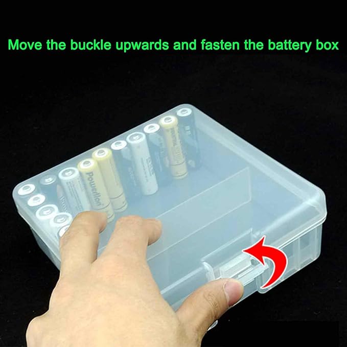 Fielect 100 x AA Battery Storage Case Holder Organizer Box Transparent
