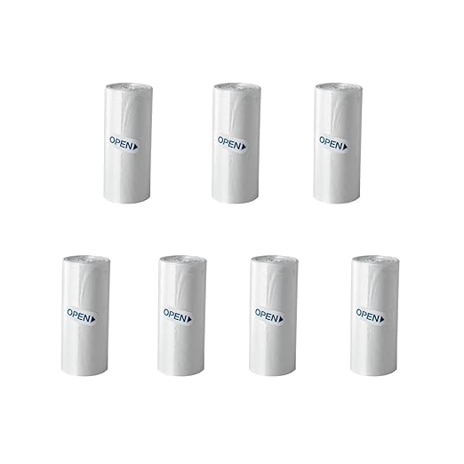 Mini Trash Bags for Mini Trash Can, 105 Count / 7 Rolls White Trash Bags for Desktop Wastebasket of Various Sizes