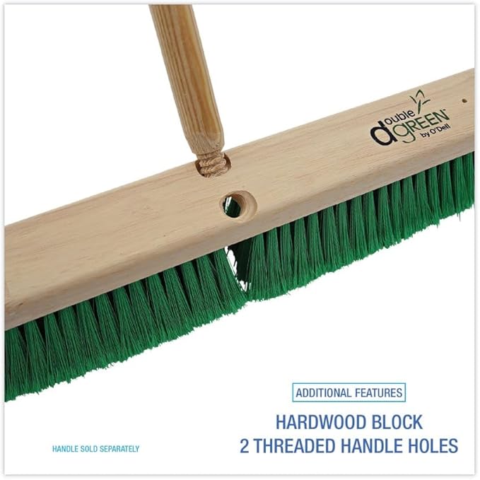 Boardwalk BWK20724 3 in. Flagged Recycled PET Plastic Bristles 24 in. Brush Floor Broom Head - Green