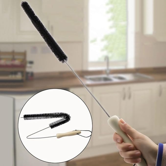 Radiator Cleaner Brush For Home Use, Bendable Long Thin Duster With 70Cm/75cm Wooden Handle, Nylon Bristles For Vents, Dryer Ducts, Baseboard Heaters And Hard-to-Reach Spaces(75cm)