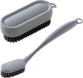 Laundry Scrub Brush Cleaning Brush 2 Pack Soft Bristle Brush Clothes Underwear Scrubbing Brush Long Handle Household Cleaning Brushes for Bathtubs Countertops (Gray)