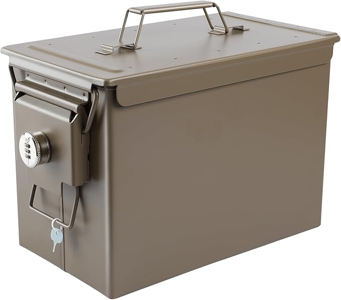 Ammo Can&Ammo Box, Fireproof & Waterproof Metal Storage Box - Perfect for Ammo, Lithium Batteries & RC Car Batteries