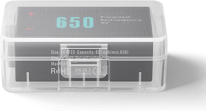 Heyiarbeit Battery Organizer Box PP Battery Storage Case Battery Holder Storage for 9V Carrying Battery Transparent 5Pcs
