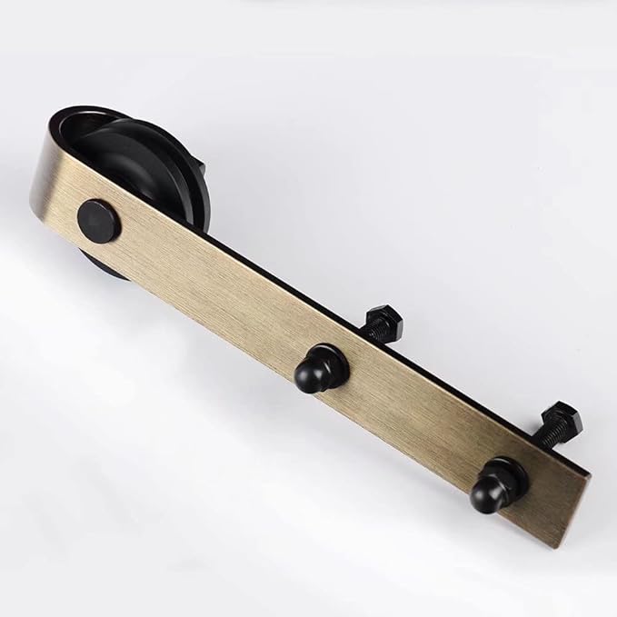6.6FT Classic Brass Sliding Barn Door Hardware Kit for Interior Door Brushed Gold