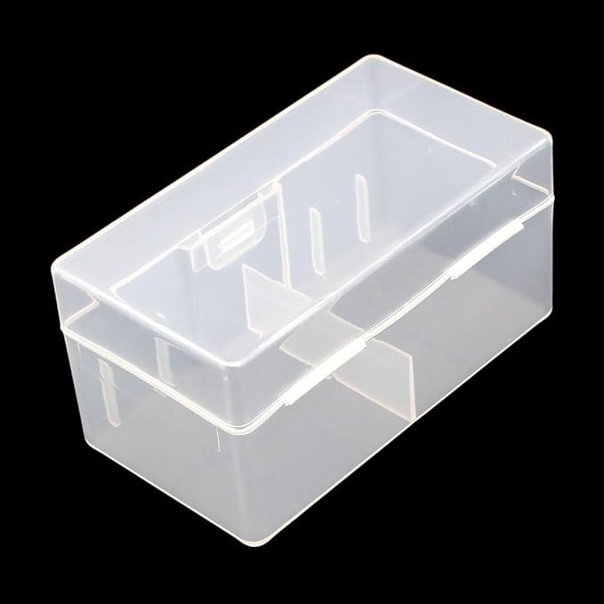 RUIAN 12 x 9V Batteries Organizer Protective Container, Hard Plastic Large Battery Storage Box Holder, Clear, White