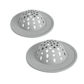 Spectrum Silicone Sink Strainer 2-Pack - Flexible Kitchen Sink Drain Strainer, Fits Standard Sinks, Drain Guard Catch Food Debris for Sink Protection, Easy Removal, Dishwasher Safe, Oyster Gray
