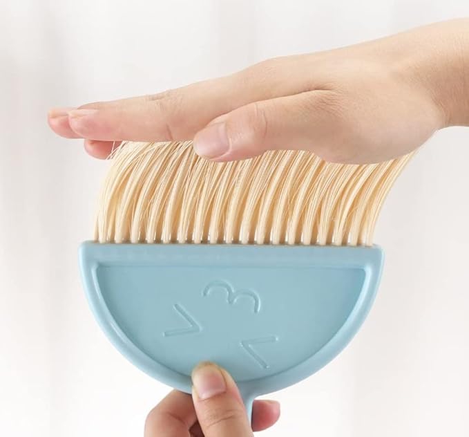 Small Broom and Dustpan Set for Home, Mini Clean Brush with Dust Pans Cute Hand Broom Brush Dust Pan with Hanger Hole, Small Cleaning Brush Set for Desktop Computer Table Keyboard (green-1pc)