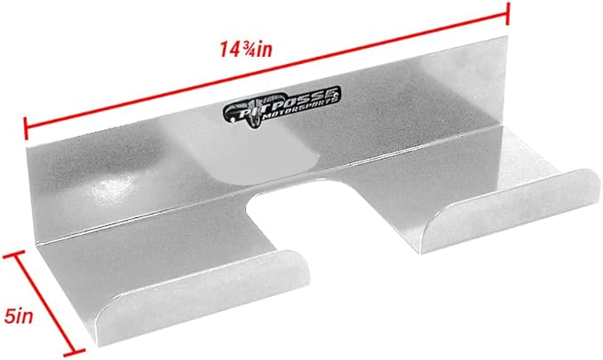 Pit Posse 607 Push Broom Hanger Rack Holder Aluminum Trailer Organizer-Made in USA- Race Car Enclosed Cargo Shop Garage Accessory - (Silver)- Toy Hauler, 5th Wheel, Snowmobile