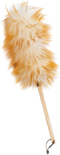 100% Sheepskin Duster with Solid Wooden Handle – Flexible Anti-Static Head, Comfortable Grip, 17.8 Inch Feather Duster for Home, Office, and Car Cleaning – Made in Argentina