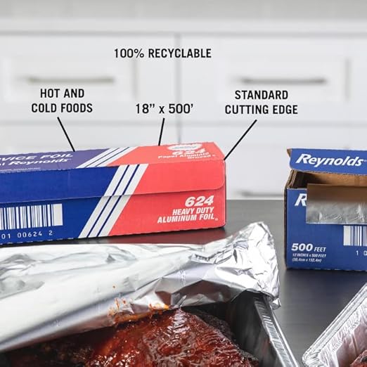 Reynolds 624 500' Length x 18" Width, Heavy-Duty Aluminum Foil Roll