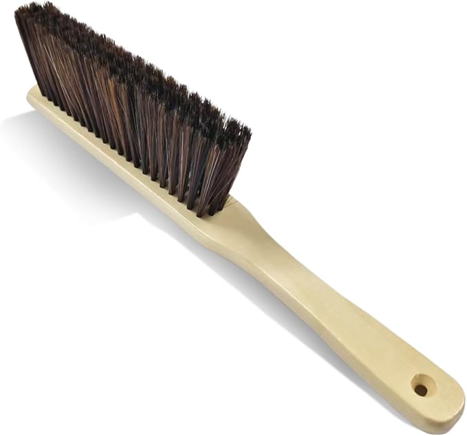 Wooden Auto Interior Dust Brush, Long Handle Car Detailing Brush, Multipurpose Automotive Soft Duster for Dashboard, Workshop, Air Vent, Skylight (Grey)